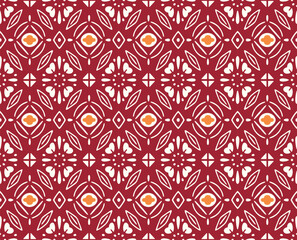 Japanese Flower Diamond Motif Vector Seamless Pattern