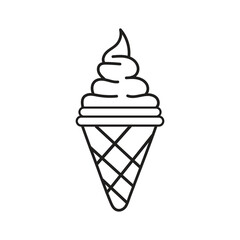 Minimal Ice Cream Cone Icon for Dessert and Food Design