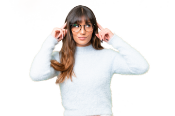 Young caucasian woman over isolated chroma key background having doubts and thinking