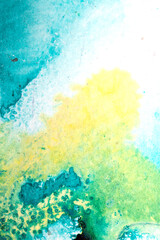 Explosion of Watercolour Vibrant Paint With Swirls and Splashes Abstract Background