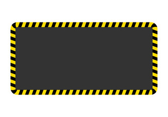 Cartel de advertencia o aviso con marco amarillo y negro