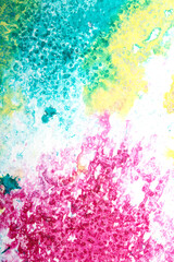 Explosion of Watercolour Vibrant Paint With Swirls and Splashes Abstract Background