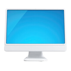 Fototapeta premium White computer monitor with a vibrant blue screen