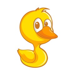 Cute little yellow duckling cartoon