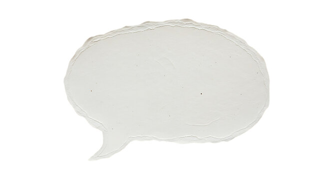 Torn paper speech bubble isolated on transparent background