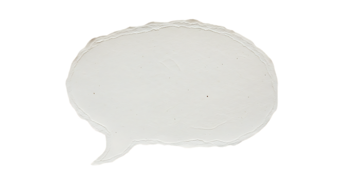 Torn paper speech bubble isolated on transparent background