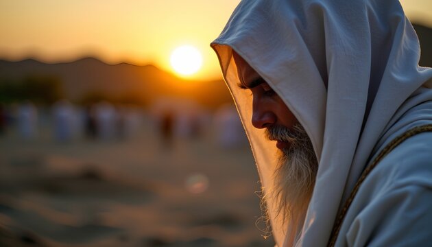 a person at sunset