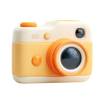 Pastel-colored 3D camera icon