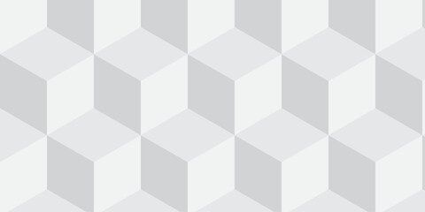 Minimal abstract white and gray background from cubes victor art. Geometric tiles and mosaic creative stylish seamless pattern block cube background. minimal hexagon Cubes mosaic shape vector design	