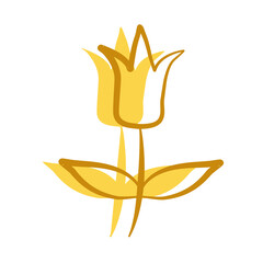 yellow golden tulip flower icon vector design