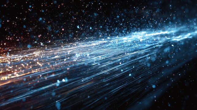 Icy Blue Energy Burst with Motion and Light Trails - Powered by Adobe