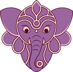 Mandala Elephant Head With Decorative Tusks Sacred Art Design Vector illustration