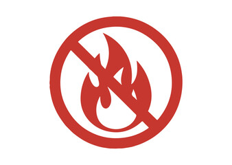 Obraz premium No Fire flame icon, No Fire flame solid vector