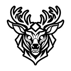 A glyph style icon showing a stag logo