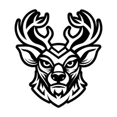 A glyph style icon showing a deer logo