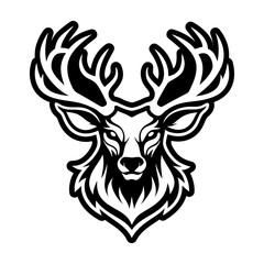 A glyph style icon showing a deer logo