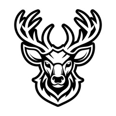 A glyph style icon showing a stag mascot