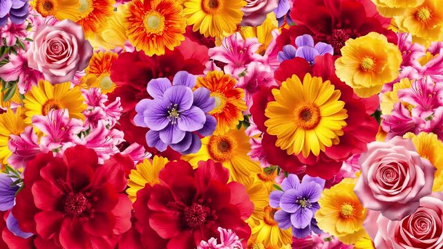 4K Colorful Flowers Animated Background | Vibrant Floral Motion Backdrop in 4K | Dynamic Blooming Flowers Animation | Bright Abstract Floral Moving Background | Modern 4K Animated