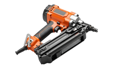 Nail gun isolated on transparent background, a powerful tool for driving nails efficiently