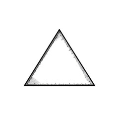 Fototapeta premium Simple white triangle on black background