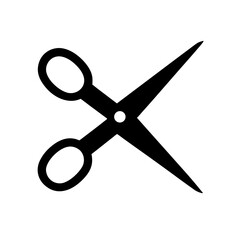 Isolated black scissors cutting tool vector graphic on transparent background