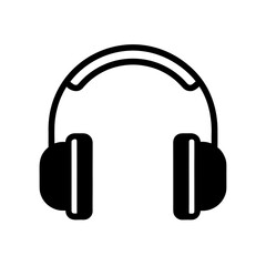 Illustration of a black and white set of headphones on transparent background