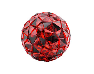 Red, multifaceted sphere, gem-like