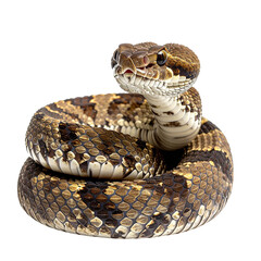 Obraz premium PNG Venomous Beauty: A detailed close-up of a dangerous snake showcases its intricate scales, coiled posture, and intense gaze, highlighting the raw power and natural artistry.