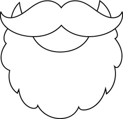Hand drawn sketch of santa claus beard and moustache festive holiday character element vector