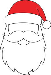 Hand drawn sketch santa claus face festive holiday character christmas celebration season vector