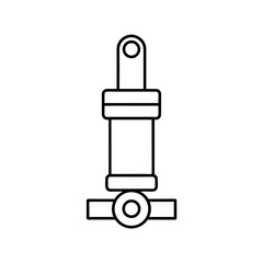 Illustration of a shock absorber with outline style on transparent background