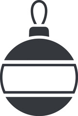 Simple christmas bauble ornament icon vector festive decoration holiday celebration simple style graphic vector