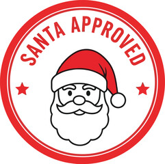 Santa approved christmas seal festive holiday icon seal approval guarantee stamp design vector