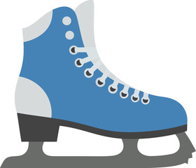 Blue ice skate for figure skating winter sports athlete equipment classic design vector