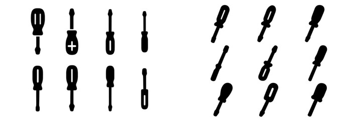 Different styles of screwdrivers arranged neatly on a clean background showing their various shapes and sizes for a toolkit collection