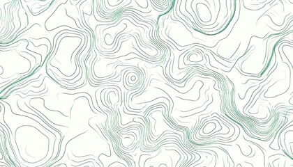 Sage Green Topographic Contour Line Seamless Pattern