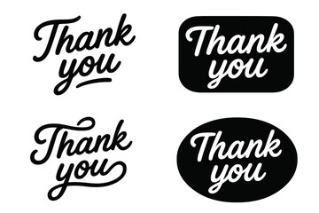 Different styles of thank you text designs suitable for various occasions and uses in cards and messages