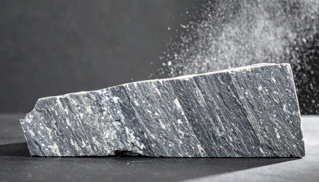 Dark Grey Soapstone Slab with Powder Highlight