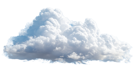 Fluffy cumulus cloud against a black background