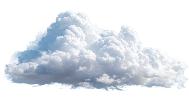 Fluffy cumulus cloud against a black background