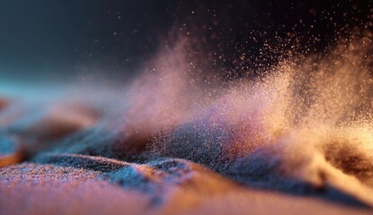 Abstract digital sand dune, dust particles in motion