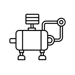 Outline illustration of a mechanical pump equipment on transparent background