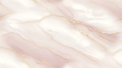 Soft Mother of Pearl Texture with Golden Veins, Elegant Iridescent Marble Background