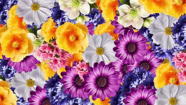 4K Colorful Flowers Animated Background | Vibrant Floral Motion Backdrop in 4K | Dynamic Blooming Flowers Animation | Bright Abstract Floral Moving Background | Modern 4K Animated