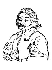 Adam Billaut, 1602 - 1662, French carpenter, poet and singer, old vintage illustration, 1897