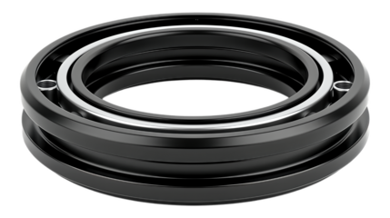 Black Metallic Ring Gear with Transparent Background, 3D Realism Mechanical Asset