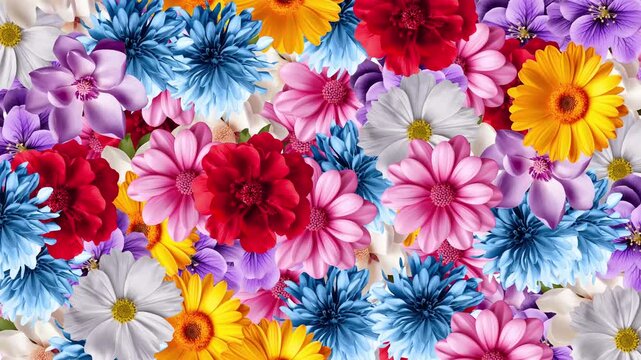 4K Colorful Flowers Animated Background | Vibrant Floral Motion Backdrop in 4K | Dynamic Blooming Flowers Animation | Bright Abstract Floral Moving Background | Modern 4K Animated