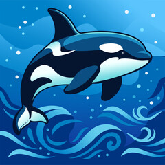 Orca logo vector illustration template of beauty animals