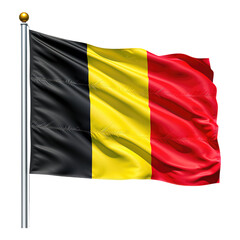 Fototapeta premium Black Yellow Red Flag with Transparent Background, 3D Realism Design Element