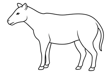 Obraz premium Hyena Line Art Illustration - Simple Spotted Hyena Outline Black and White Vector